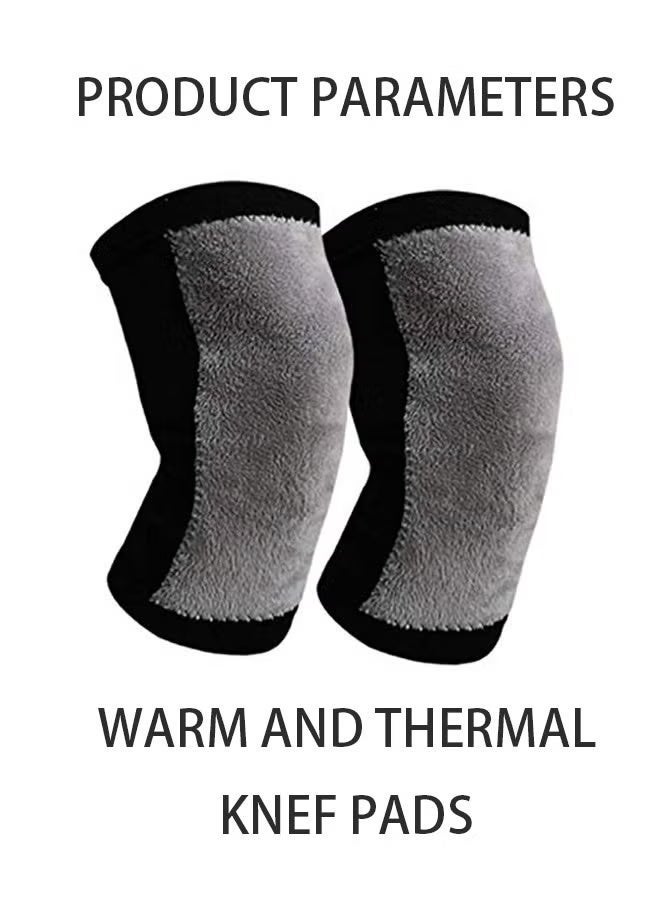 Women Men Knee Warmers Knee Brace Sleeve Leg Warmer Wool Cashmere Thicken Knee Supports Knee Pads Legging Stocking Warm Thermal Ski Cycling Knee Brace Sleeve for Joint Pain Arthritis (1 Pair) - Image 2